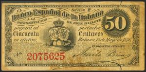 SPANISH BANK OF HAVANA. 50 cents. May 15, ... 
