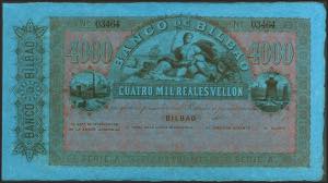 4000 Reales. 21 de Agosto de 1857. Banco de ... 