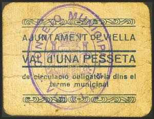 VIELLA (LERIDA). 1 peseta. (1937ca). Series ... 