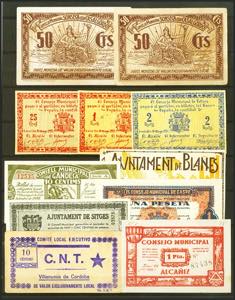 Set of 20 Civil War banknotes from different ... 