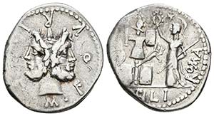 M. FURIUS L. F. PHILUS. Denario. 119 a.C. ... 