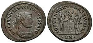 MAXIMIANO. Antoniniano. 295 d.C. Antioquía. ... 