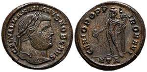 GALERIO. Follis. 296-297 d.C. Roma. A/ ... 