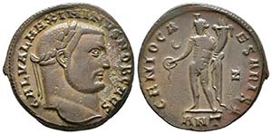 GALERIO. Follis. 305-311 d.C. Antioquía. A/ ... 