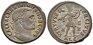 GALERIO. Follis. 308-310 d.C. Alejandría. ... 