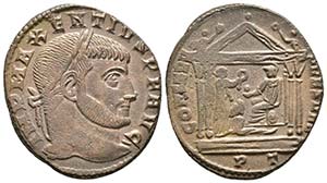 MAJENCIO. Follis. 306-312 d.C. Ticinum. A/ ... 