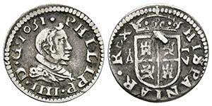 FELIPE IV. 1/2 Real (17 Maravedís). 1631. ... 