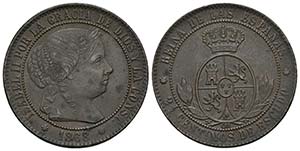 ISABEL II. 2 1/2 Céntimos de Escudo. 1868. ... 