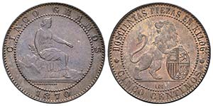 GOBIERNO PROVISIONAL. 5 Céntimos. 1870. ... 