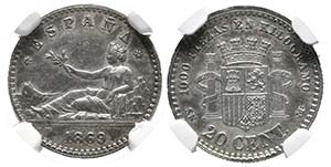 GOBIERNO PROVISIONAL. 20 Céntimos. 1869 ... 