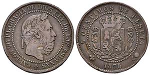 CARLOS VII. 5 Céntimos. 1875. Bruselas. ... 