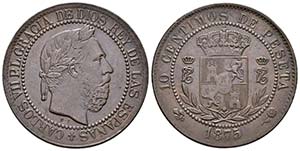 CARLOS VII. 10 Céntimos. 1875. Bruselas. ... 