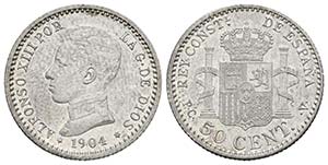 ALFONSO XIII. 50 Céntimos. 1904 *1-0. ... 