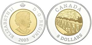 CANADA. 8 Dollars. 2005. Km#597. Ar. 32,13g. ... 
