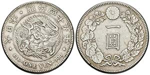 CHINA. 1 Yen. (Ar. 25,61g/37mm). Meiji 45 ... 