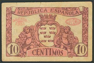 MURCIA. 10 Céntimos. 1938. Serie ... 