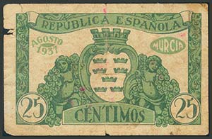 MURCIA. 25 Céntimos. (1938ca). ... 