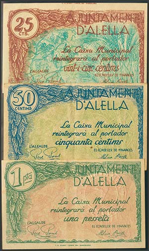 ALELLA (BARCELONA). 25 Céntimos, ... 