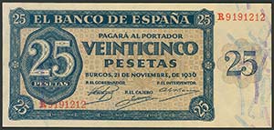 25 Céntimos. 9 de Enero de 1940. ... 