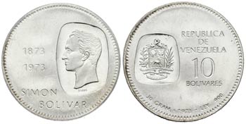 REPÚBLICA DE VENEZUELA. 10 Bolívares. (Ar. ... 