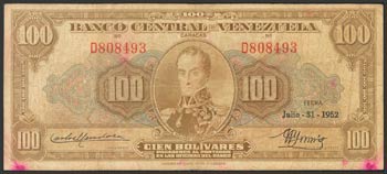 VENEZUELA. 100 Bolívares. 31 de Julio de ... 