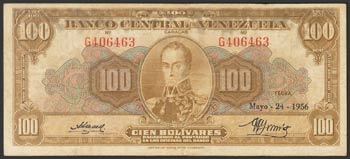VENEZUELA. 100 Bolívares. 24 de Mayo de ... 
