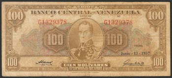 VENEZUELA. 100 Bolívares. 13 de ... 