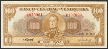 VENEZUELA. 100 Bolívares. 8 de ... 