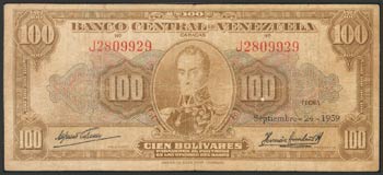 VENEZUELA. 100 Bolívares. 24 de ... 