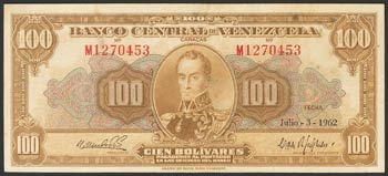 VENEZUELA. 100 Bolívares. 3 de Julio de ... 