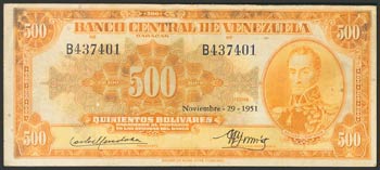 VENEZUELA. 500 Bolívares. 29 de Noviembre ... 