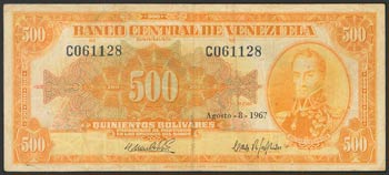 VENEZUELA. 500 Bolívares. 8 de Agosto de ... 