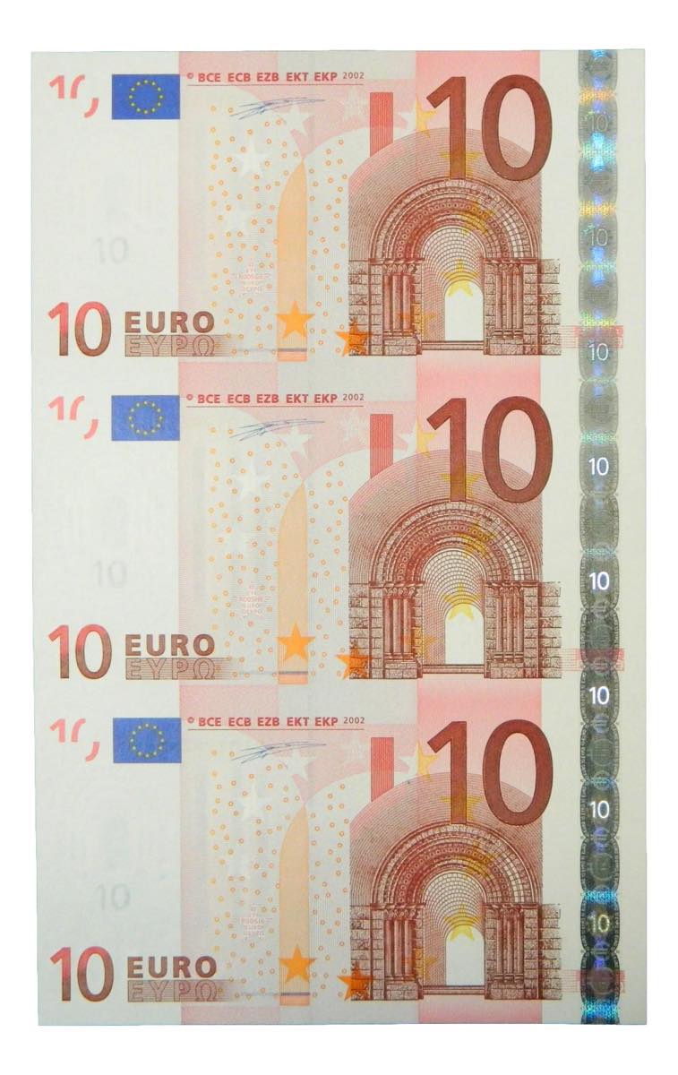 Lote de 3 billetes 5 Euros. 1 Enero 2002. Serie - Monedalia.es, 5 euros 