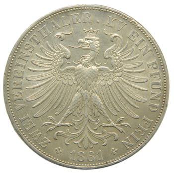 Alemania. 2 thaler. 1861. ... 