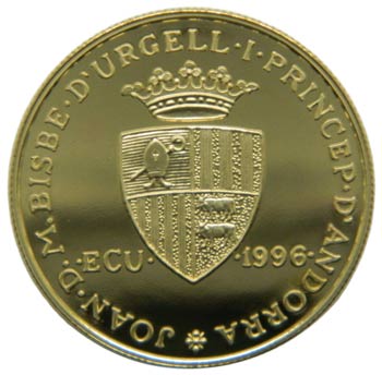 Andorra. 25 diners. 1996. KM#123. ... 
