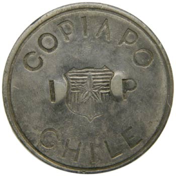 Chile. 1 peso. 1865. Copiapo. ... 