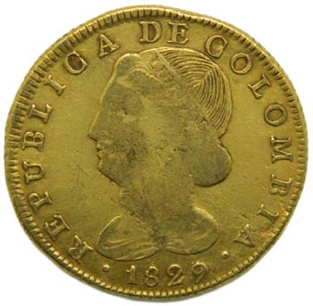 Colombia. 8 escudos. 1829. FM. ... 