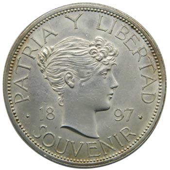 Cuba. 1 peso. 1897. KM-M2. Ag ... 