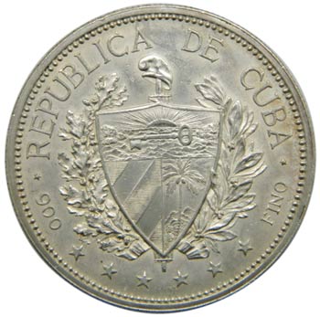 Cuba. 1 peso. 1897. KM-M2. Ag ... 