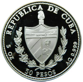 Cuba. 50 pesos. 1994. KM#503. Ag ... 