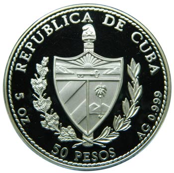 Cuba. 50 pesos. 1994. KM#505. Ag ... 