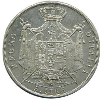 Italia. 5 lire. 1811. M. Milán. ... 