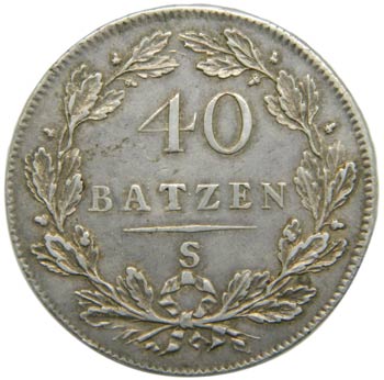 Suiza. 40 batzen. 1798. S. ... 