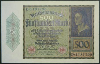 Alemania. 500 mark. 27.3.1922. ... 