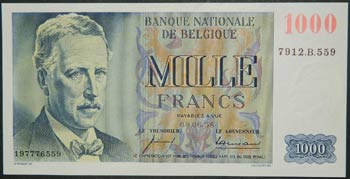 Bélgica. 1000 francs. 09.06.58. ... 