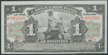 Bolivia. 1 boliviano. 11.5.1911. ... 