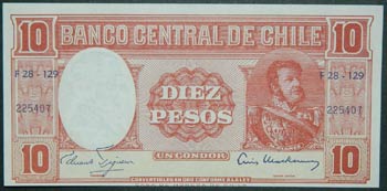 Chile. 10 pesos. 1 Centesimo de ... 