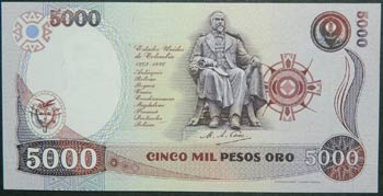Colombia. 5000 pesos oro. ... 