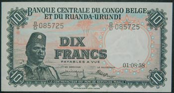 Congo Belga y Ruanda-Urundi. 10 ... 