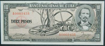 Cuba. 10 pesos. 1956. (Pick 88 ... 
